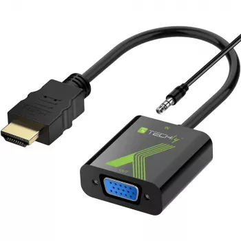 Adaptador convertidor de cable Techly HDMI a VGA con audio IDATA HDMI-VGA2A