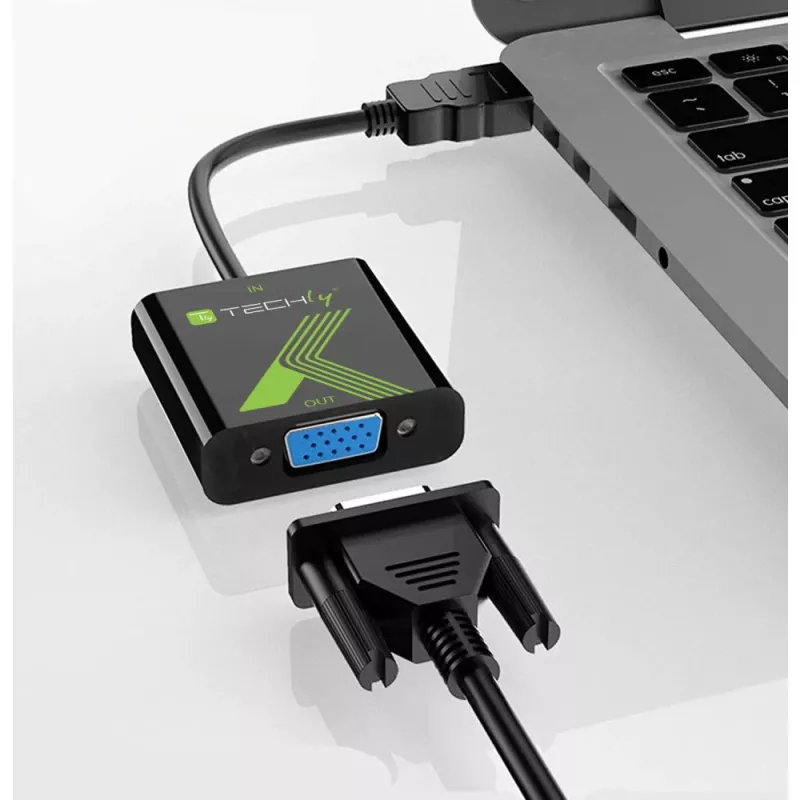 Adaptador convertidor de cable Techly HDMI a VGA con audio IDATA HDMI-VGA2A