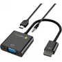 Adaptador convertidor de cable Techly HDMI a VGA con micro USB y audio IDATA HDMI-VGA2AU