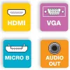 Adaptador convertidor de cable Techly HDMI a VGA con micro USB y audio IDATA HDMI-VGA2AU