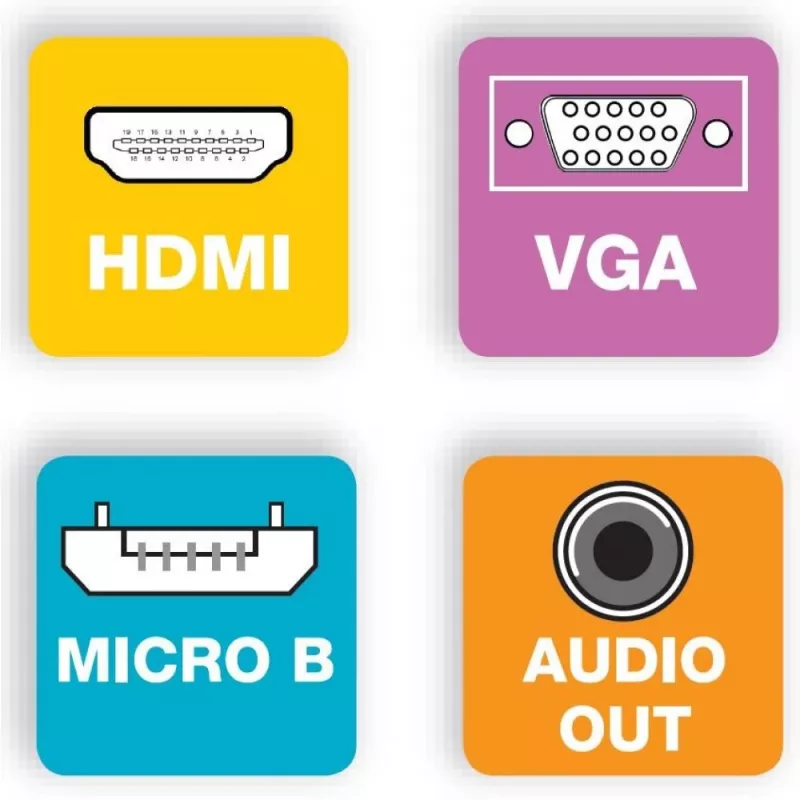 Adaptador convertidor de cable Techly HDMI a VGA con micro USB y audio IDATA HDMI-VGA2AU