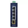 Switch Gigabit Ethernet no gestionado PLANET IGS-510TF — 4 x 10/100/1000 Mbps, conmutación 10 Gbit/s, 9–48V DC, montaje en pared