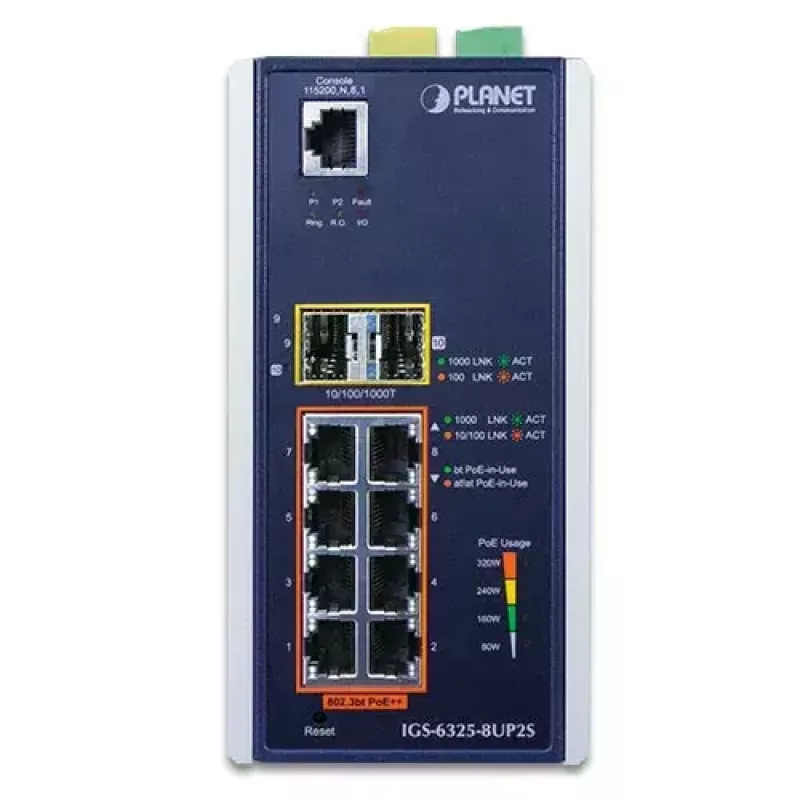 Switch gestionado L3 PLANET IGS-6325-8UP2S 8 puertos Gigabit Ethernet PoE