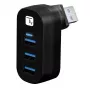 Techly IUSB3-HUB3-ROTB concentrador de interfaz USB 3.2 Gen 1 (3.1 Gen 1) Type-A 5000 Mbit/s negro