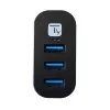 Techly IUSB3-HUB3-ROTB concentrador de interfaz USB 3.2 Gen 1 (3.1 Gen 1) Type-A 5000 Mbit/s negro