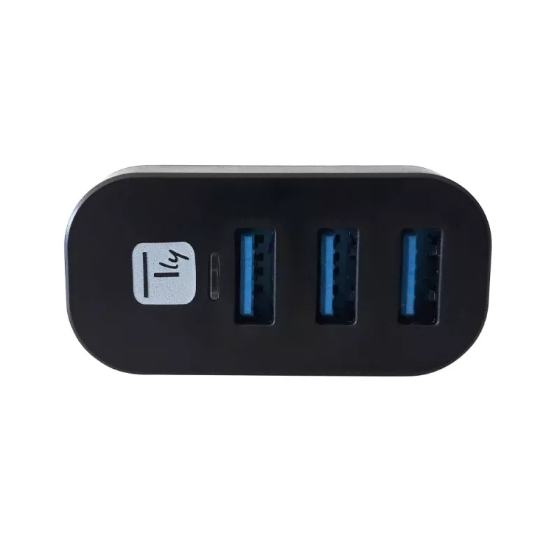 Techly IUSB3-HUB3-ROTB concentrador de interfaz USB 3.2 Gen 1 (3.1 Gen 1) Type-A 5000 Mbit/s negro