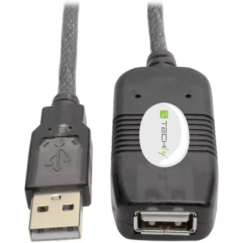 Techly cable de extensión activo USB 2.0 Hi-Speed 10 m IUSB-REP10TY