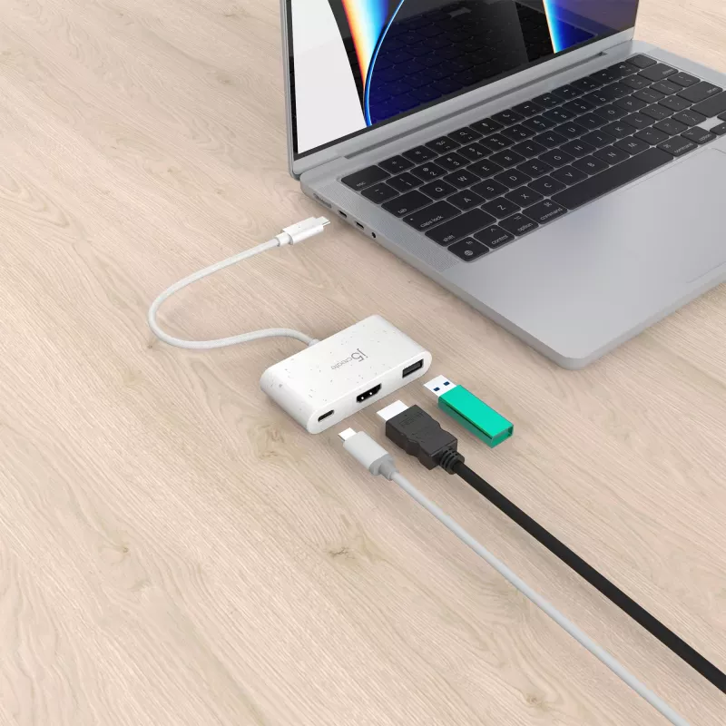j5create JCA379EW – USB-C® a HDMI™ y USB™ Type-A con Power Delivery