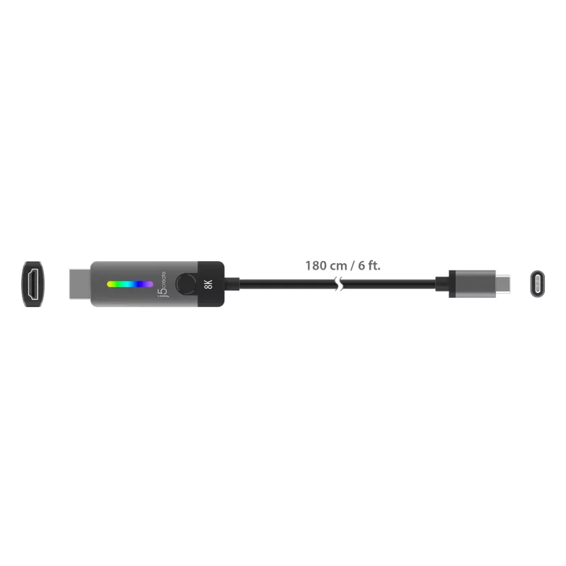 j5create JCC157-N Cable USB-C a HDMI 2.1 8K 1,79 m