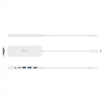Adaptador múltiple USB-C j5create JCD373-N 60W Power Delivery 4K