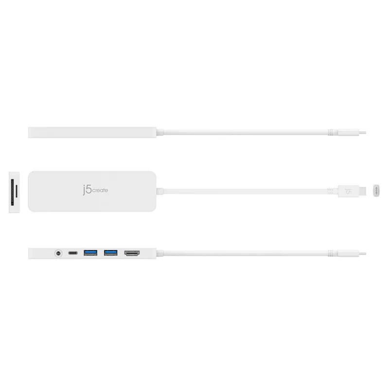 Adaptador múltiple USB-C j5create JCD373-N 60W Power Delivery 4K