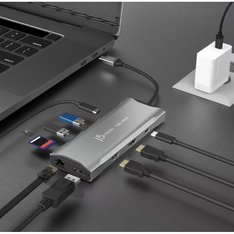 j5create JCD397-N Mini dock multipantalla USB-C 4K60 Elite Cableado USB 3.2 Gen 1