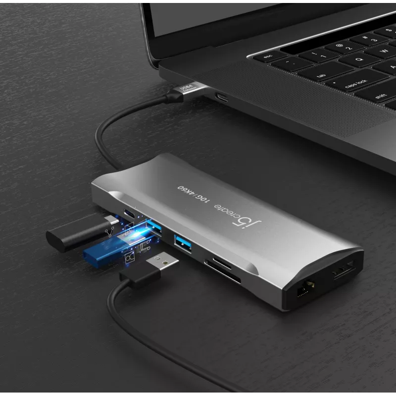 j5create JCD397-N Mini dock multipantalla USB-C 4K60 Elite Cableado USB 3.2 Gen 1