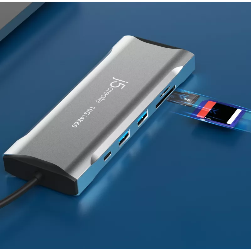 j5create JCD397-N Mini dock multipantalla USB-C 4K60 Elite Cableado USB 3.2 Gen 1