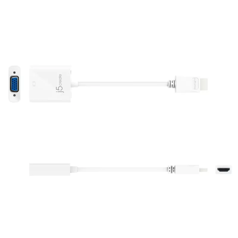 j5create JDA213 Adaptador HDMI a VGA Blanco 0,1m 1920x1080P