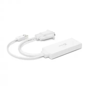 j5create JDA214 Adaptador de vídeo y audio VGA a HDMI Blanco 0,176 m