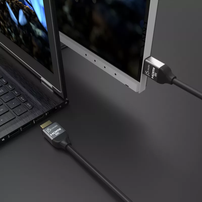 j5create JDC53 Cable HDMI™ Ultra High Speed 8K UHD, Negro y Gris, 2 m