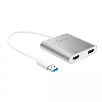 j5create JUA365 Adaptador multipantalla USB™ 3.0 a doble HDMI, Plata