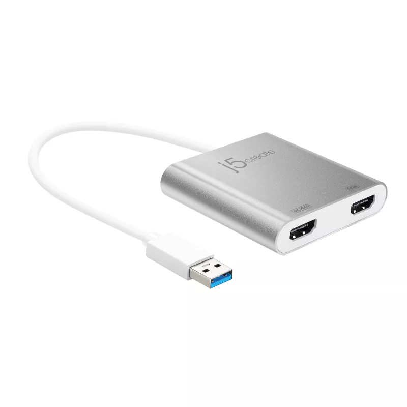 j5create JUA365 Adaptador multipantalla USB™ 3.0 a doble HDMI, Plata