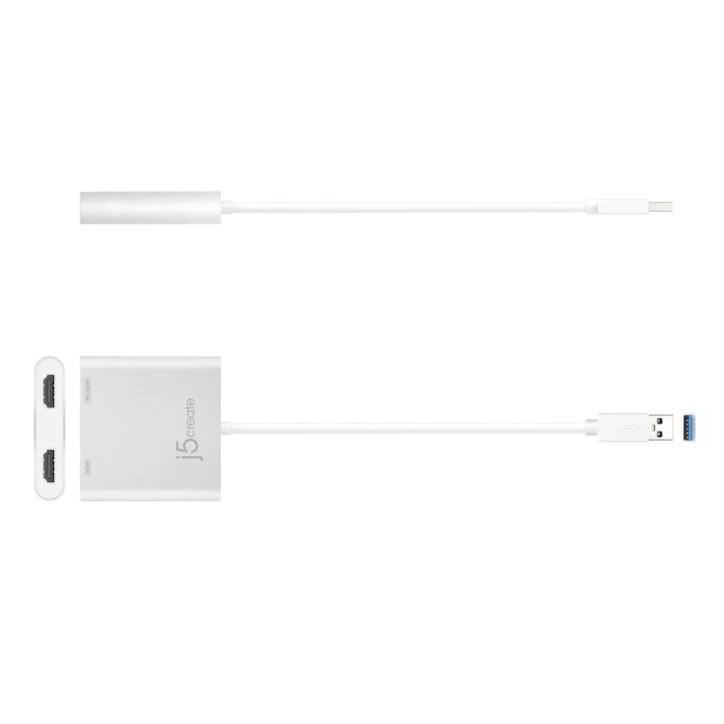 j5create JUA365 Adaptador multipantalla USB™ 3.0 a doble HDMI, Plata