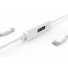 j5create JUCP14 Cable USB-C™ 2.0 a USB-C™ con medidor de potencia OLED dinámico, Blanco, 1,2 m