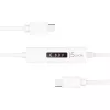 j5create JUCP14 Cable USB-C™ 2.0 a USB-C™ con medidor de potencia OLED dinámico, Blanco, 1,2 m