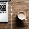 j5create JUCP14 Cable USB-C™ 2.0 a USB-C™ con medidor de potencia OLED dinámico, Blanco, 1,2 m