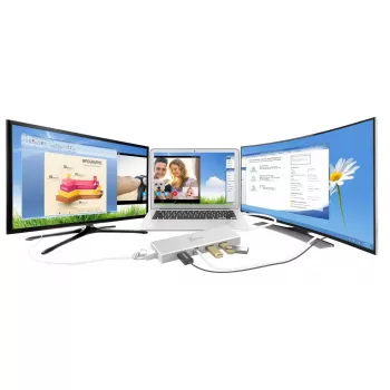 j5create JUD380 Mini dock USB™ 3.0, 1x HDMI y 3x puertos USB, Plata