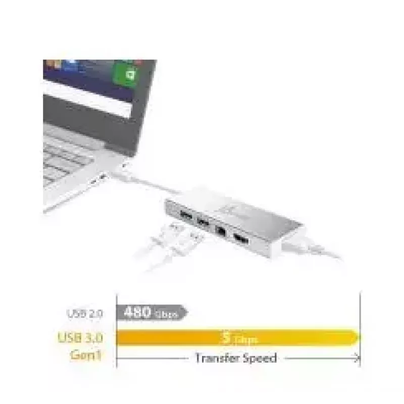 j5create JUD380 Mini dock USB™ 3.0, 1x HDMI y 3x puertos USB, Plata