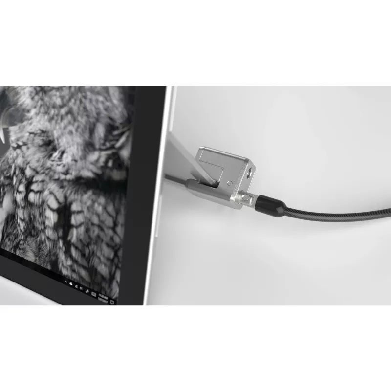 Candado de cable con llave Kensington para Surface Pro y Surface Go, 1,8 m, Kensington, llave, acero al carbono, Negro, Plata