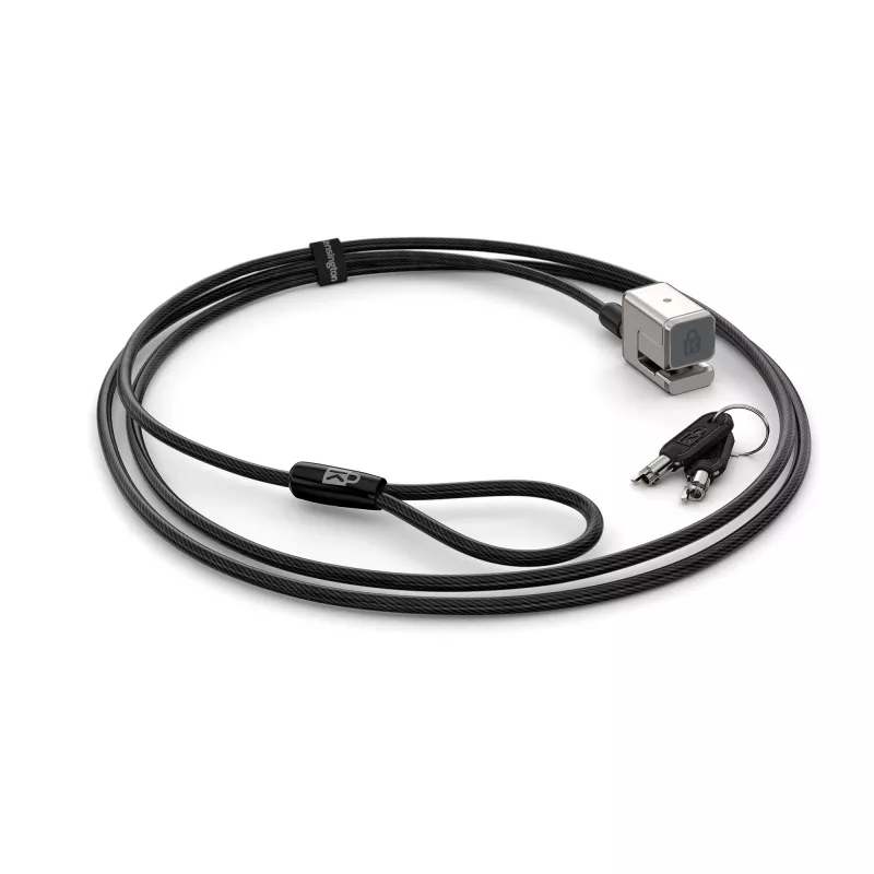 Candado de cable con llave Kensington para Surface Pro y Surface Go, 1,8 m, Kensington, llave, acero al carbono, Negro, Plata