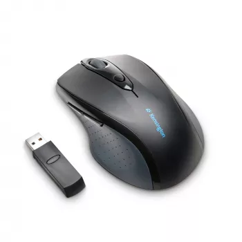 Ratón inalámbrico de tamaño completo Kensington Pro Fit, ambidiestro, óptico, RF inalámbrico, 1600 DPI, Negro