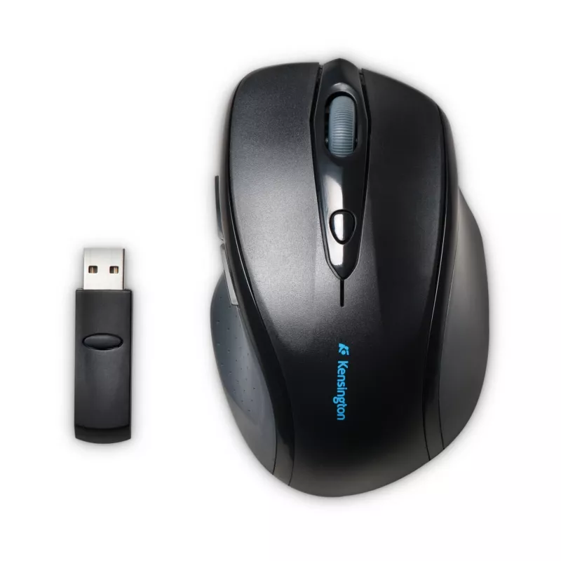 Ratón inalámbrico de tamaño completo Kensington Pro Fit, ambidiestro, óptico, RF inalámbrico, 1600 DPI, Negro
