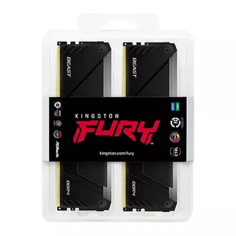 Kingston Technology FURY Beast 128GB 3600MT/s DDR4 CL18 DIMM (kit de 4) RGB