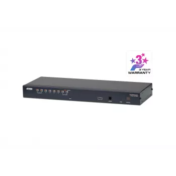 ATEN conmutador KVM 8 puertos Cat 5e/6, 1920 x 1200 píxeles, Ethernet LAN, WUXGA, 5,1 W, negro
