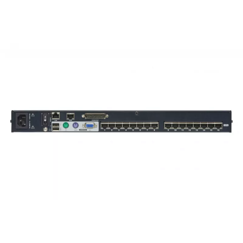 ATEN ALTUSEN KH1516AI-AX-G conmutador KVM sobre la red de 16 puertos Cat5e, PS/2/USB, 1600 x 1200, Ethernet integrado, montaje en rack 1U, 12,5 W, negro