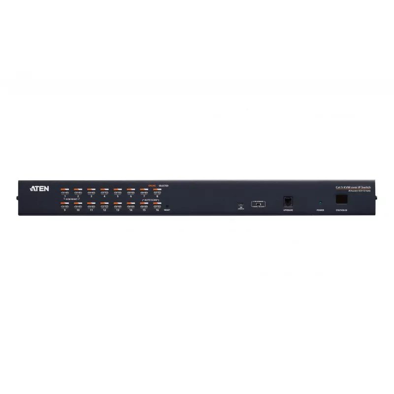 ATEN ALTUSEN KH1516AI-AX-G conmutador KVM sobre la red de 16 puertos Cat5e, PS/2/USB, 1600 x 1200, Ethernet integrado, montaje en rack 1U, 12,5 W, negro