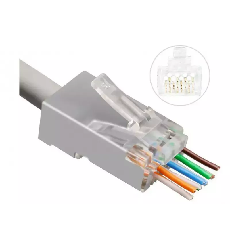 Microconnect KON512-50EZ conector RJ45 plateado