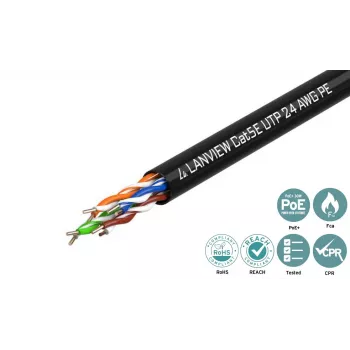Cable de red Lanview LVN122149 negro 305 m Cat5e U/UTP (UTP)