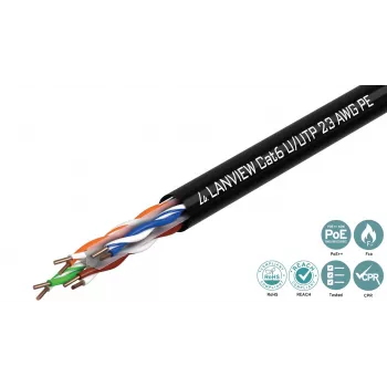 Cable de red Lanview LVN122151 negro 305 m Cat6 U/UTP UTP 10000 Mbit/s