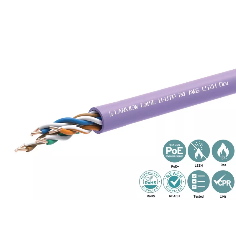 Cable de red Lanview LVN122152 RJ45 Cat5e 305 m lila