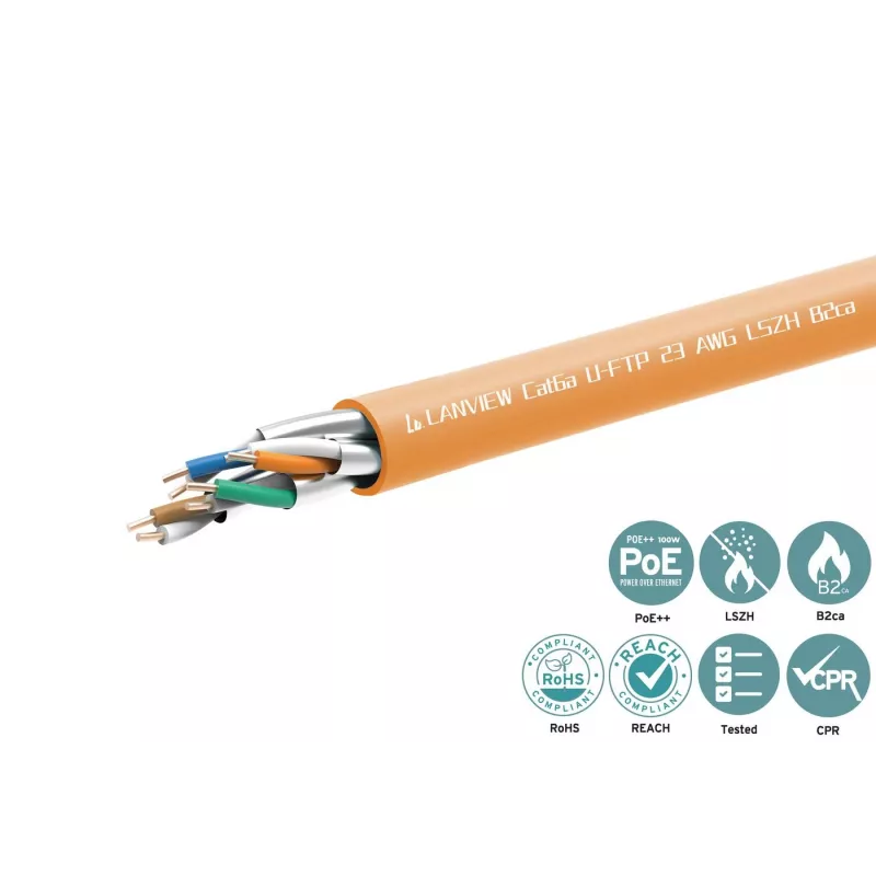 Cable de red Lanview LVN122153 RJ45 Cat6a 305 m naranja