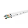 Cable de red dual Cat6a U-FTP 4x2xAWG23 LSZH blanco