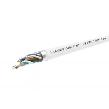Cat6a F-UTP 4x2xAWG23 LSZH blanco 305 m, clase de reacción al fuego Cca