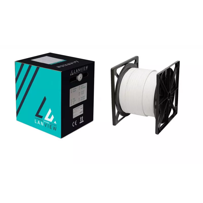 Cat6a F-UTP 4x2xAWG23 LSZH blanco 305 m, clase de reacción al fuego Cca