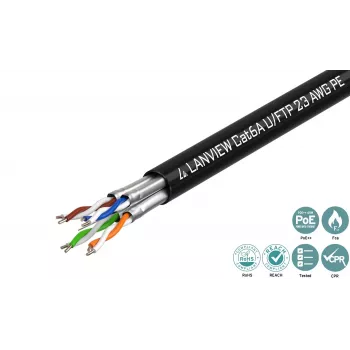 Cable de red Lanview LVN122445 negro 500 m Cat6a U/UTP (UTP)