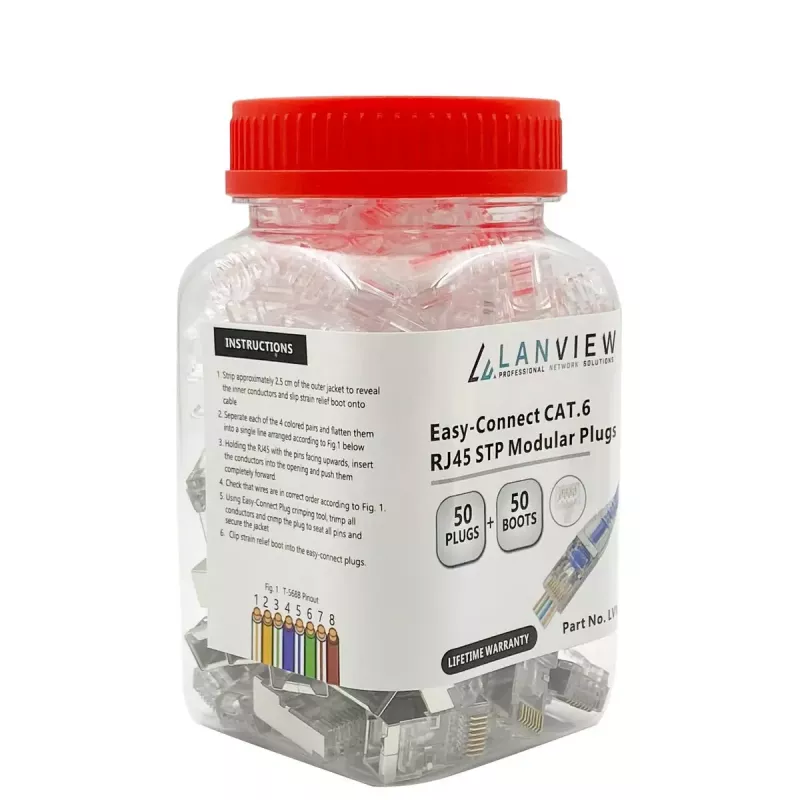 Lanview LVN125310 Conector de cable RJ45, transparente
