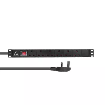 Lanview LVR-3MUK-SW-UK6 Unidad de distribución de energía (PDU) 6 salidas AC 1.4U negra