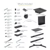 StarTech.com MBLTVSTNDEC carro móvil para TV para pantallas VESA de 37-70 pulgadas (70 kg), con estante y compartimento de almacenamiento, giratorio/inclinable, negro