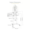 StarTech.com MBLTVSTNDEC carro móvil para TV para pantallas VESA de 37-70 pulgadas (70 kg), con estante y compartimento de almacenamiento, giratorio/inclinable, negro